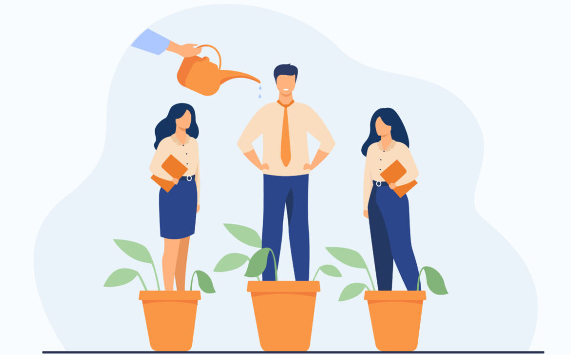 Employer growing business professionals metaphor
