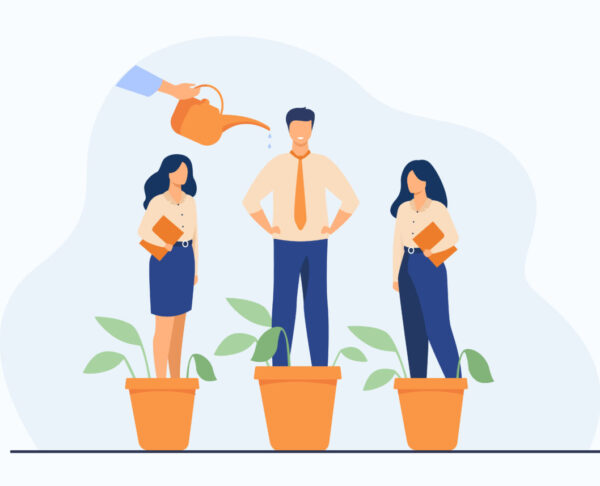 Employer growing business professionals metaphor